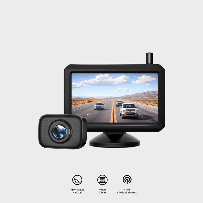 W7 480P Wireless Backup Camera Kit for Pickup Truck with 5 Monitor