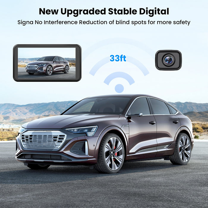 W12 1080P Wireless Backup Camera with 5 Monitor and Dual Camera Support - Image 2