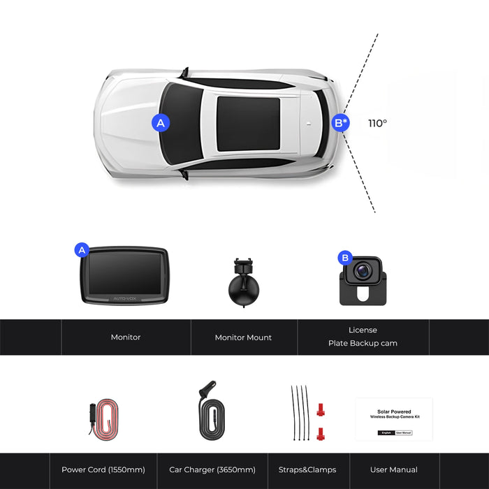CS2 480P Wireless Backup Camera for Car & Truck with 4.3 Monitor - Image 9