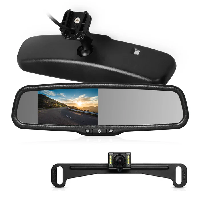 T2 480P Wired Rear View Mirror Backup Camera for Car, Truck and RV