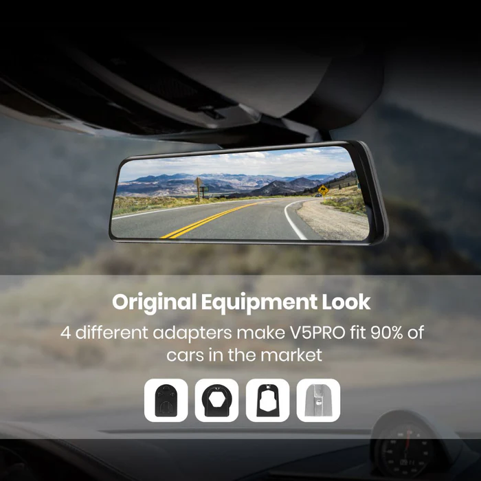 V5 Pro 1080P Rear View Mirror Dash Cam Front and Rear with GPS for Cars - Image 4