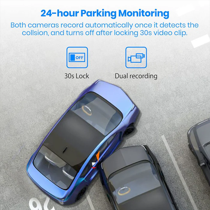 V5 Pro 1080P Rear View Mirror Dash Cam Front and Rear with GPS for Cars - Image 5