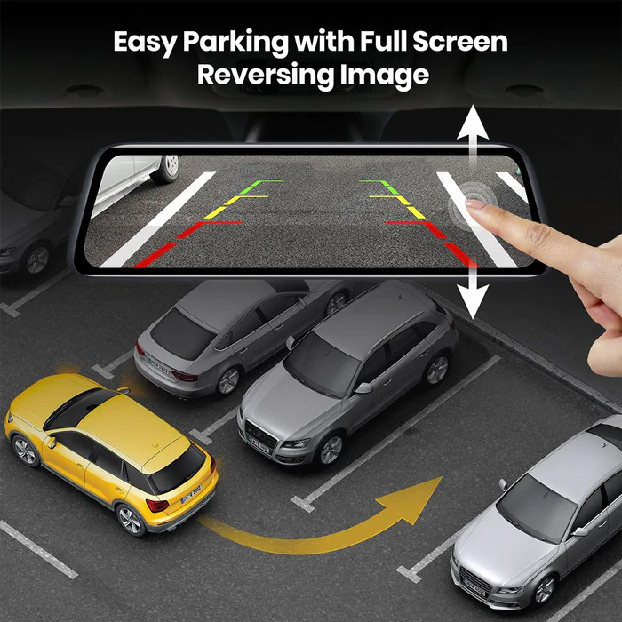 V5 Pro 1080P Rear View Mirror Dash Cam Front and Rear with GPS for Cars - Image 6